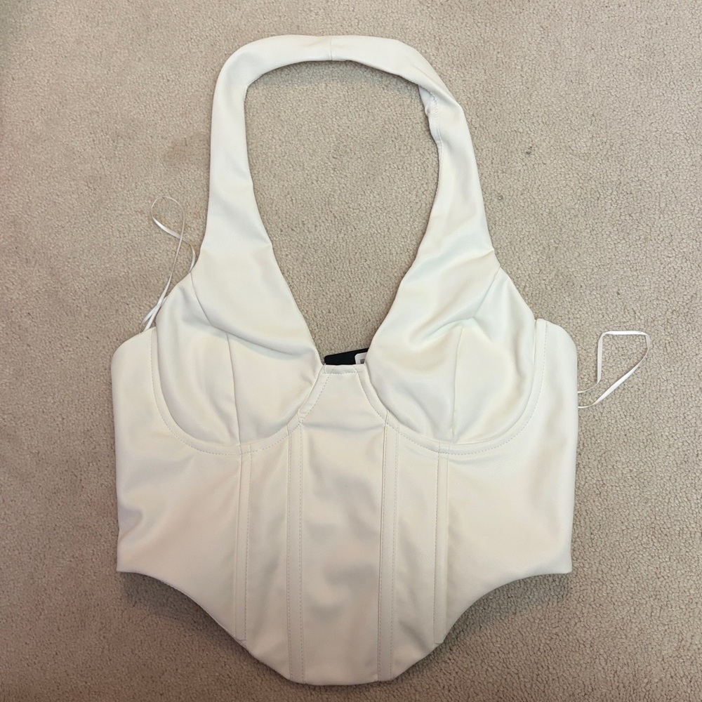 Fashion Nova White Faux Leather Matching Set